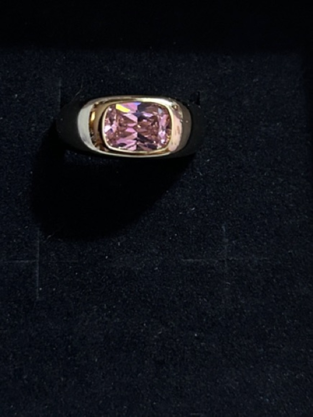 Marlyn Schiff Gold Plated over Sterling Silver Stunning Pink CZ Ring NWT